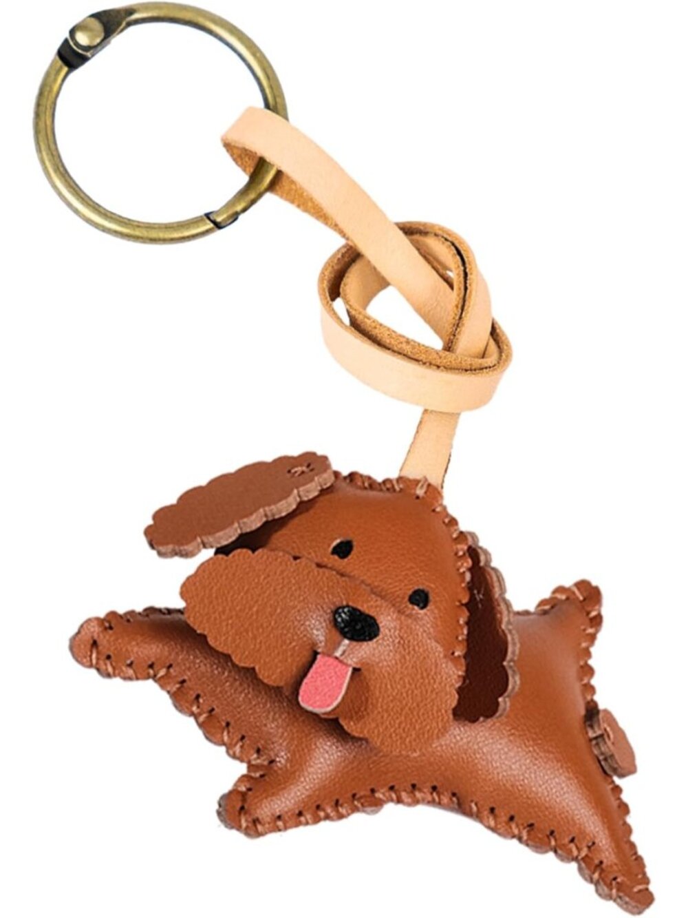 Adorable Leather Dog Bag Charm - Unique Keychain for Purses & Backpacks, Great
